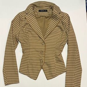 Lioness Tan Checkered Women's Blazer